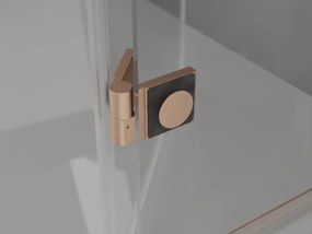 Mexen Lunar-F Duo сгъваема душ кабина 100 x 80 см, прозрачна, изчеткана мед - 836-100L-080P-65-00