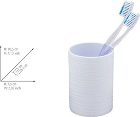 Бяла пластмасова чаша за четки за зъби Lyon – Allstar