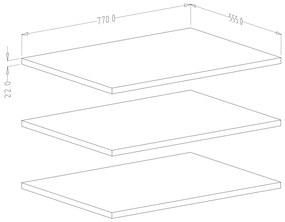 Рафтове за гардероб с 2 врати Prime 3S 3бр-Leuko