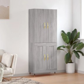 3195777 vidaXL Висок шкаф, сив сонома, 69,5x34x180 см, инженерно дърво