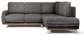 Сив сгъваем ъглов диван от рипсено кадифе (десен ъгъл) Tori – Bonami Selection