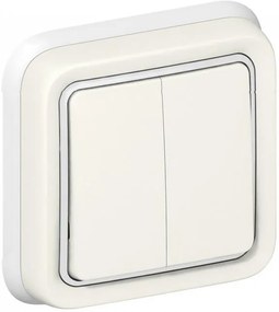 Legrand Сериен Девиаторен ключ за вграждане IP55 моноблок с рамка цвят Бял Plexo  - 069855