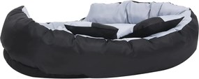 Реверсивно и миещо се кучешко легло, сиво и черно, 110x80x23 см