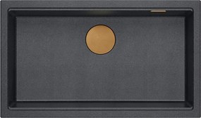 гранитна мивка Logan 110 Black Metallic