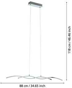 LED висящо осветително тяло в сребрист цвят LASANA 2 – EGLO