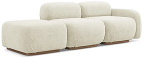 Кремав модулна лежанка от букле (ляв ъгъл) Ailani – Makamii