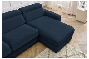 Тъмносин разтегателен ъглов диван (променлив) Monaco – Bobochic Paris