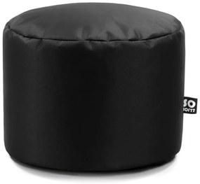 Черен детски пуф от изкуствена кожа Dot M – So Soft?