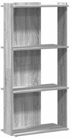 860270 vidaXL Библиотека 3 рафта сив сонома 60x30x120 см инженерно дърво