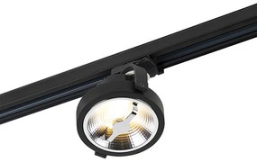 LED 3-фазен релсов прожектор черен 15W 2700K с AR111 - Expert