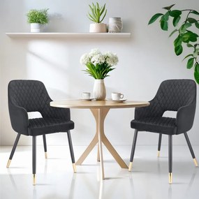 Луксозен кадифен стол за хранене BORGO Сив