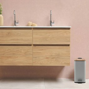 Бяло стоманено кошче за боклук с педал 5 l Erik – Spirella