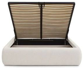 Бяло двойно легло 180x200 cm тапицирано с място за съхранение/без табла с включена подматрачна рамка Inera – Bobochic Paris