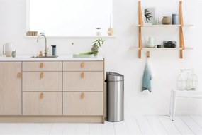 Кош за боклук Brabantia Touch Bin New Recycle 650527, 23+10 л, Безшумно и плавно затваряне, Плосък гръб, Устойчив на пръстови отпечатъци, Инокс/Мат