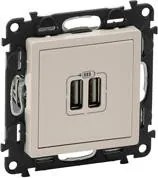 Legrand Розетка 2хUSB за зареждане тип A 2.4A 12W цвят крем Valena Life - 753212