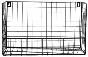 Черен стоманен стенен рафт 40 cm Reja – PT LIVING