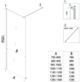 Параван за душ Rea Flexi Transparent / Titan 80