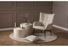 Бежови кръгли масички за кафе в комплект от 2 бр. от камък ø 58 cm Dice – Actona