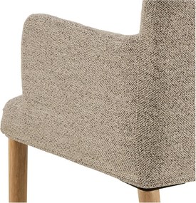 Бежов тапициран трапезен стол с подлакътници Zoe – Actona