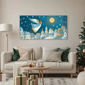 Картина на платно – Коледна природа с ангел