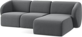 Сив кадифен ъглов диван (десен ъгъл) Lani – Makamii