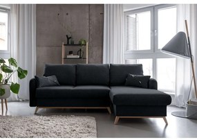 Тъмно сив ъглов разтегателен диван, десен ъгъл Scandic Lagom - Miuform