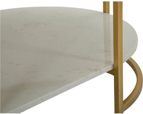 Бяла/златистa масичка за кафе с мраморна плоча 60x90 cm Izmir – Mauro Ferretti