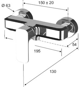 Стенна душ батерия в златист цвят (1 изход) Spy – Sapho