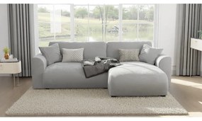 Светлосив кадифен ъглов диван (променлив) Lorine – Ropez