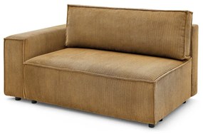 Модул за диван от велур в цвят горчица, ляв ъгъл Nihad modular - Bobochic Paris
