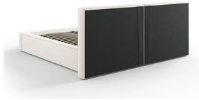 Бежово тапицирано двойно легло с място за съхранение и решетка 200x200 cm Arendal - Cosmopolitan Design