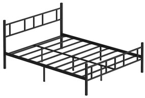 Метално двуспално легло PIRON 120x200 cm, черно, носимост 120 kg