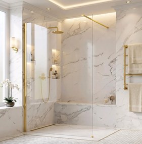 Параван за душ Rea Flexi Transparent / Gold 130