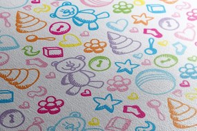 Картина на платно – Играчки в пастелни цветове