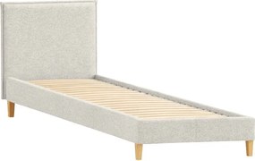 Бежово единично легло 90x200 cm тапицирано с включена подматрачна рамка Tina – Ropez