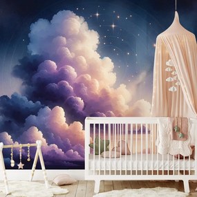 Тапет – Звездно небе над облачен пейзаж