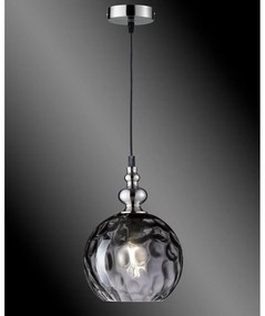 Черно висящо осветително тял със стъклен абажур Uller – Fischer &amp; Honsel