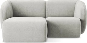 Светлосив шенилов ъглов диван (ляв ъгъл) Lani – Makamii