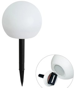 Външна лампа бяла 20 см с LED IP44 Solar RGBW - Ludger