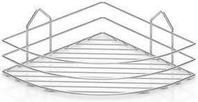 Ъглова етажерка за баня на 1 ниво TEKNO TEL BK 001, 23х23х9 см, Закрепване с дюбел, Хром