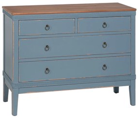 Син нисък скрин от масивна ела 115x90 cm Shabby – Ixia