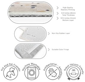 Кремава пътека подходяща за пране 80x200 cm Cracked Terrazzo – Mila Home