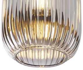 Таванна лампа в стил Арт Деко черна с опушено стъкло - Banci