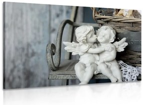 Картина на платно – Фигурки на ангелчета на пейка