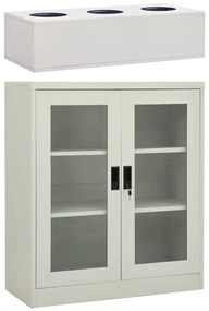 3095262 vidaXL Офис шкаф с плантер, светлосив, 90x40x128 см, стомана