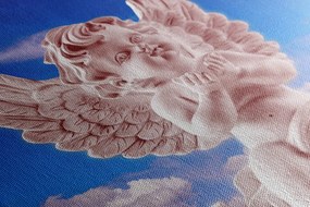 Картина на платно – Розов внимателен ангел на небето