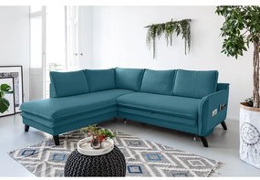 Тюркоазен ъглов разтегателен диван ляв ъгъл, Charming Charlie - Miuform