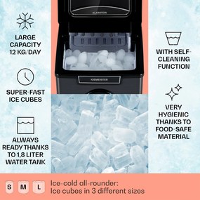 Klarstein Icemeister 2G, ледогенератор, 12кг/24 часа, LCD дисплей, неръждаема стомана