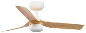 FARO 33821WT-1TW-LED Димируем вентилатор MINI PUNT S 10W/230V кафяв/бял Ø 90 см WT + д.у.