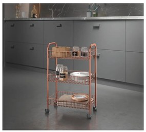 Подвижен органайзер с 3 рафта в меден цвят Lugano - Metaltex